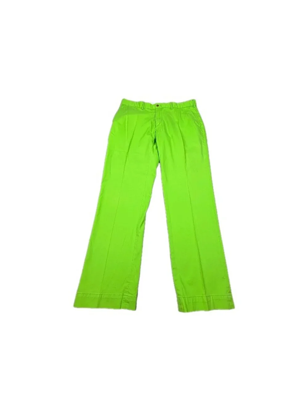 Men's Bright Green Straight-Leg Pants